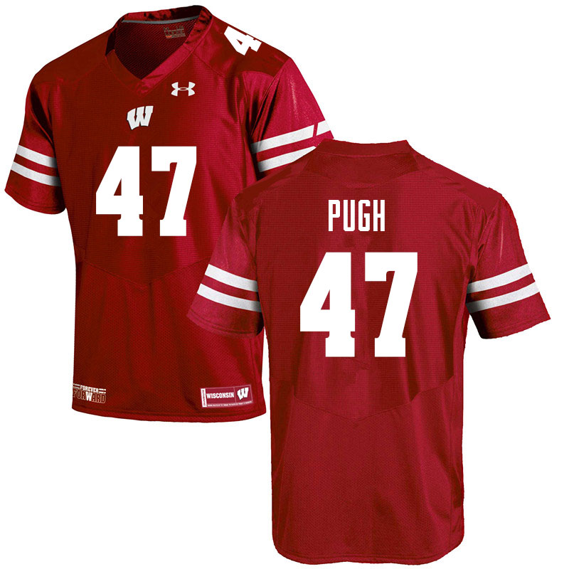 Wisconsin Badgers Men's #47 Jack Pugh NCAA Under Armour Authentic Red College Stitched Football Jersey WF40O64WF